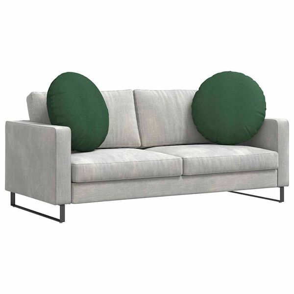 vidaXL Sitzkissen 2 pcs Dunkelgr&uuml;n &Oslash; 80 cm Cordstoff