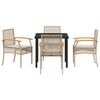 vidaXL Garten Essgruppe 5 pcs Beige Poly-Rattan