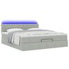 vidaXL Ottoman-Bett mit Matratze & LEDs Hellgrau 180x200 cm Samt