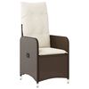 vidaXL Outdoor-Lehnst&uuml;hle 2 Stk. mit Tisch Braun Poly Rattan