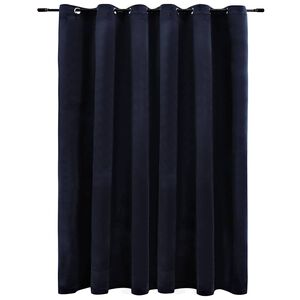 vidaXL Verdunkelungsvorhang mit Metall&ouml;sen Samt Schwarz 290 x 245 cm
