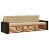 vidaXL Outdoor-Sofagarnitur mit Kissen 3 pcs Natur und Beige Polyester