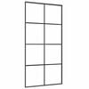 vidaXL Schiebet&uuml;r Schwarz 102,5x205 cm ESG-Glas und Aluminium