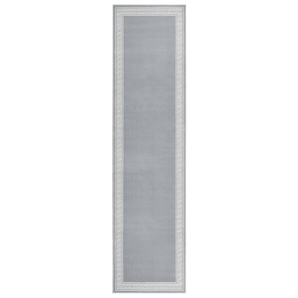 vidaXL Teppichl&auml;ufer BCF Grau mit Motiv 100x450 cm