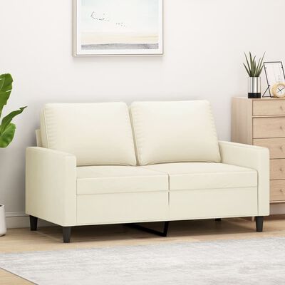 vidaXL 2-Sitzer-Sofa Creme 120 cm Samt