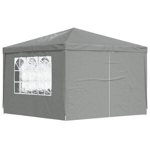 vidaXL Party-Zelt 300 x 300 x 255 cm Hellgrau PE und Stahl