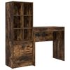 vidaXL Schreibtisch Ger&auml;ucherte Eiche 125,5 x 40 x 127 cm 2 stk.