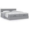 vidaXL Ottoman-Bett mit Matratzen Hellgrau 160x200 cm Stoff