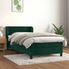 vidaXL Boxspringbett mit Matratze Dunkelgr&uuml;n 100x200 cm Samt