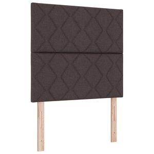 vidaXL LED Boxspringbett mit Matratze Dunkelbraun 120 x 190 cm Stoff