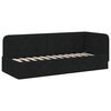 vidaXL Eckbettgestell mit Matratze Schwarz 80 x 200 cm Stoff