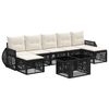 vidaXL Gartensofa-set 8 stk. Schwarz und Cremewei&szlig; Poly-Rattan