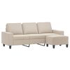 vidaXL 3-Sitzer-Sofa mit Hocker Creme 180 cm Mikrofasergewebe