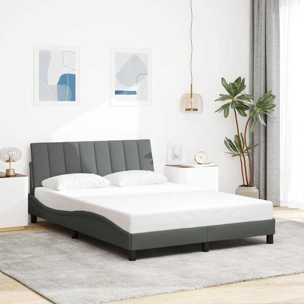vidaXL Bettgestell ohne Matratze "Hanko" Dunkelgrau 120x200 cm Stoff