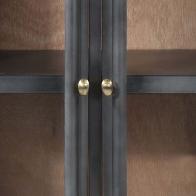 vidaXL Sideboard Grau 60x35x70 cm Massivholz Akazie und Stahl