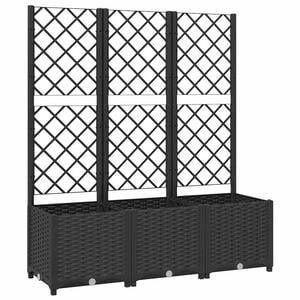 vidaXL Garten-Pflanzgef&auml;&szlig; mit Spalier Schwarz 120 x 40 x 136 cm PP