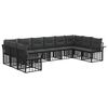 vidaXL Outdoor-Sofagarnitur 10 pcs Schwarz und Dunkelgrau Polyester