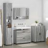 vidaXL Badezimmerm&ouml;bel-Set 4 pcs Graues Sonoma Sperrholz und Metall