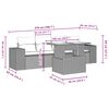 vidaXL 5-tlg. Garten-Sofagarnitur mit Kissen Braun Poly Rattan