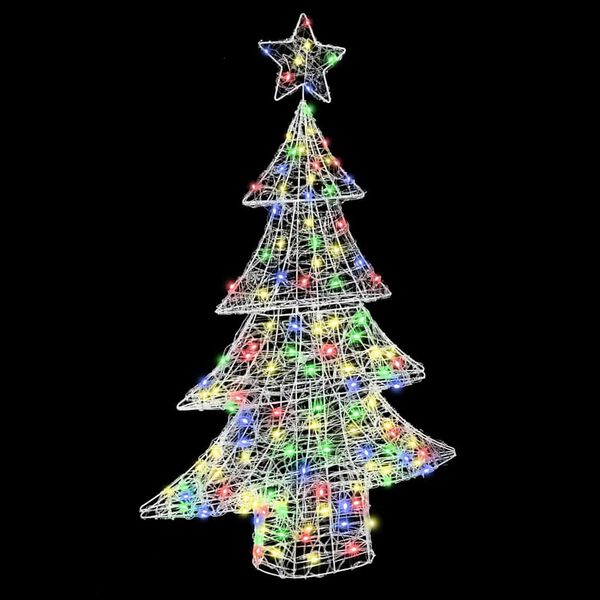 vidaXL Weihnachtsbaum mit 100 LEDs Mehrfarbig 120 cm Acryl