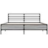 vidaXL Bettgestell Grau Sonoma 150x200 cm Holzwerkstoff und Metall