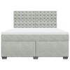 vidaXL Boxspringbett mit Matratze Hellgrau 180x200 cm Samt