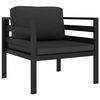 vidaXL Einzelsofas 2 Stk. mit Kissen Aluminium Anthrazit