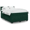 vidaXL Boxspringbett mit Matratze Dunkelgr&uuml;n 140x200 cm Samt
