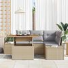 vidaXL Garten-Sofa-Set mit Kissen mit Kissen 5 pcs Beige und Grau