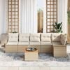 vidaXL Garten-Sofa-Set 7 pcs Beige Poly Rattan