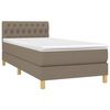 vidaXL Boxspringbett mit Matratze Taupe 90x200 cm Stoff