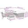 vidaXL Gartensofa-set mit Kissen 13 pcs Schwarz Poly-Rattan