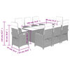 vidaXL 9-tlg. Garten-Essgruppe mit Kissen Beige Poly Rattan