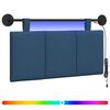 vidaXL H&auml;ngendes Kopfteil Mit LED Licht Blau Stoff