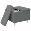 vidaXL Knopf Hocker mit Kissen Dunkelgrau 60 x 60 x 45 cm Stoff