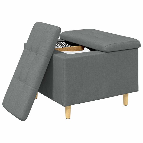 vidaXL Knopf Hocker mit Kissen Dunkelgrau 60 x 60 x 45 cm Stoff