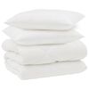vidaXL Winterbettdecke mit Kissen 3 pcs Wei&szlig; Mikrofaser