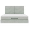 vidaXL Ottoman-Bett mit Matratzen Hellgrau 200x200 cm Samt