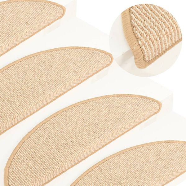 vidaXL Stufenmatten 15 Stk. 65x21x4 cm Creme Halbrund Gro&szlig;