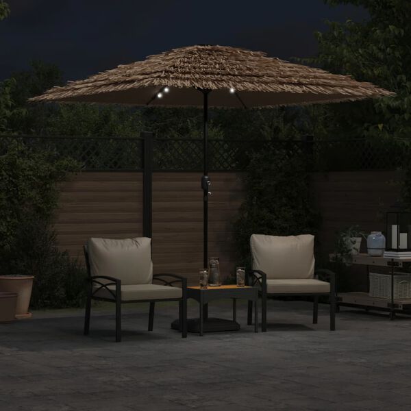 vidaXL Sonnenschirm mit LED und Stahlmast Braun 248x248x248 cm