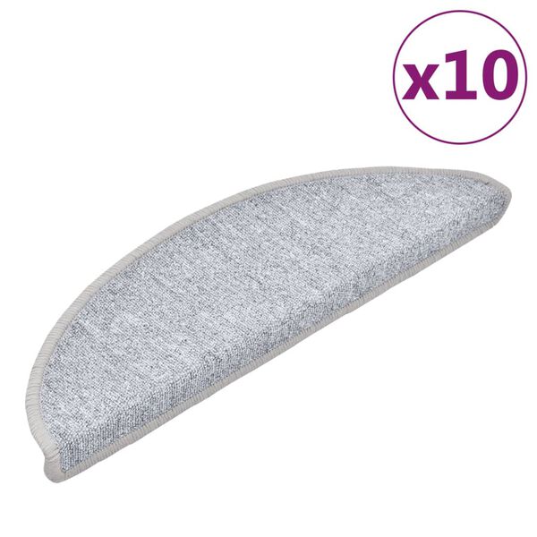 vidaXL Stufenmatten 10 Stk. 56x17x3 cm Hellgrau Halbrund