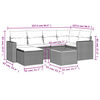 vidaXL 7-tlg. Garten-Sofagarnitur mit Kissen Schwarz Poly Rattan