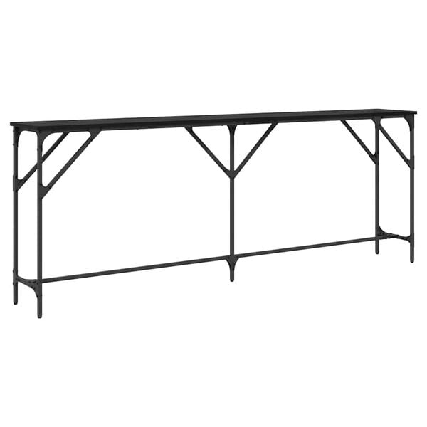 vidaXL Konsolentisch Schwarz Eichen-Optik 200 x 29 x 75 cm