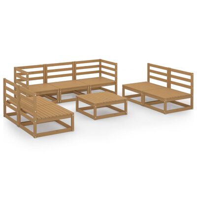 vidaXL 8-tlg. Garten-Lounge-Set Honigbraun Massivholz Kiefer