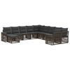 vidaXL Gartensofa-set 11 stk. Grau und Dunkelgrau Poly-Rattan
