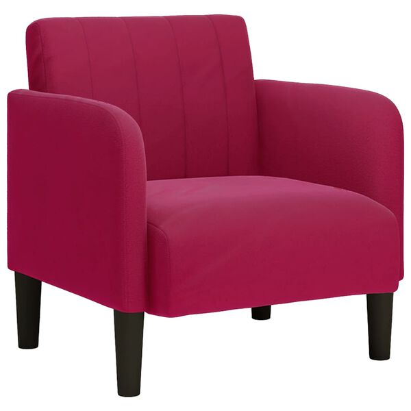 vidaXL Sessel mit Armlehnen Weinrot 54 cm Samt