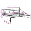 vidaXL Ausziehsofa Bettgestell Schwarz Metall 90x200 cm