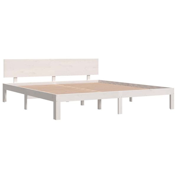 vidaXL Massivholzbett Wei&szlig; 180x200 cm