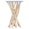 vidaXL Couchtisch mit Glasplatte 35x35x50 cm Massivholz Teak