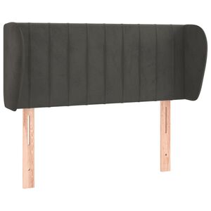 vidaXL Kopfteil mit Ohren Dunkelgrau 83x23x78/88 cm Samt